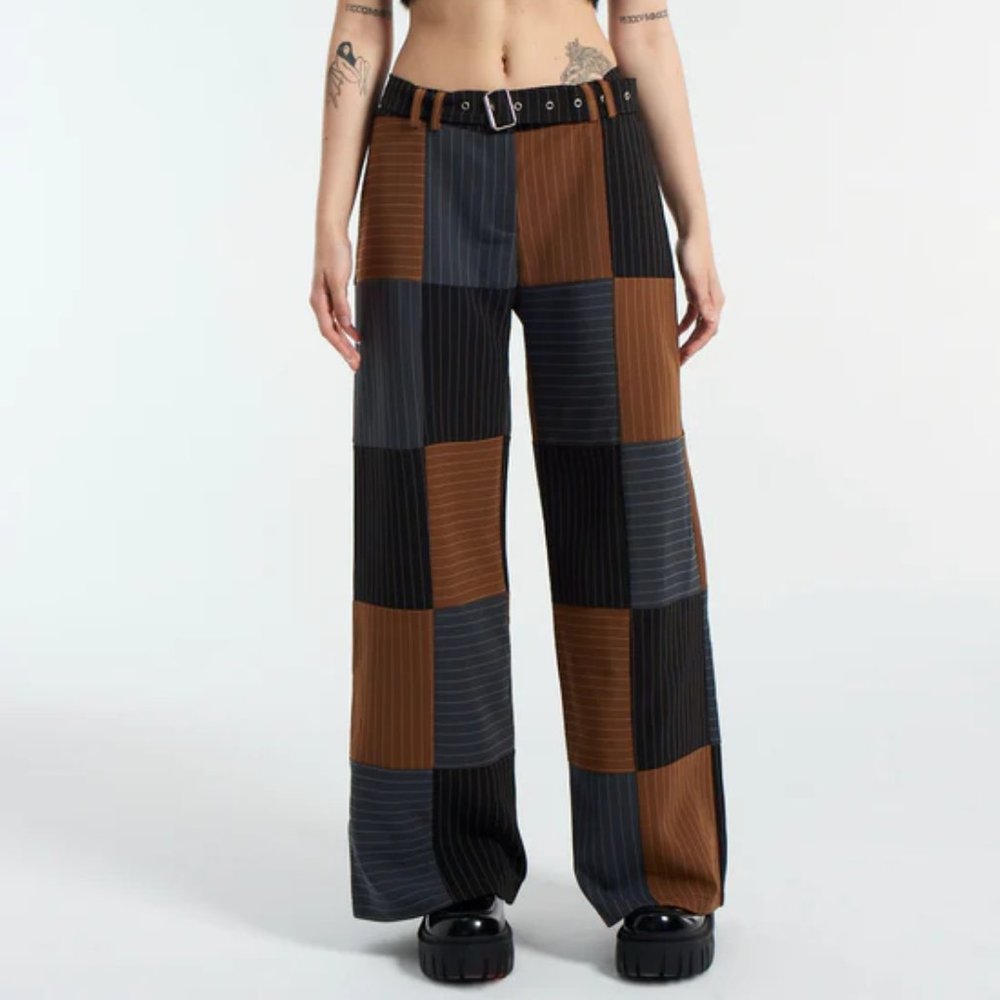 Black, Brown and Grey Patch Pants BRAND NEW NEVER WORN